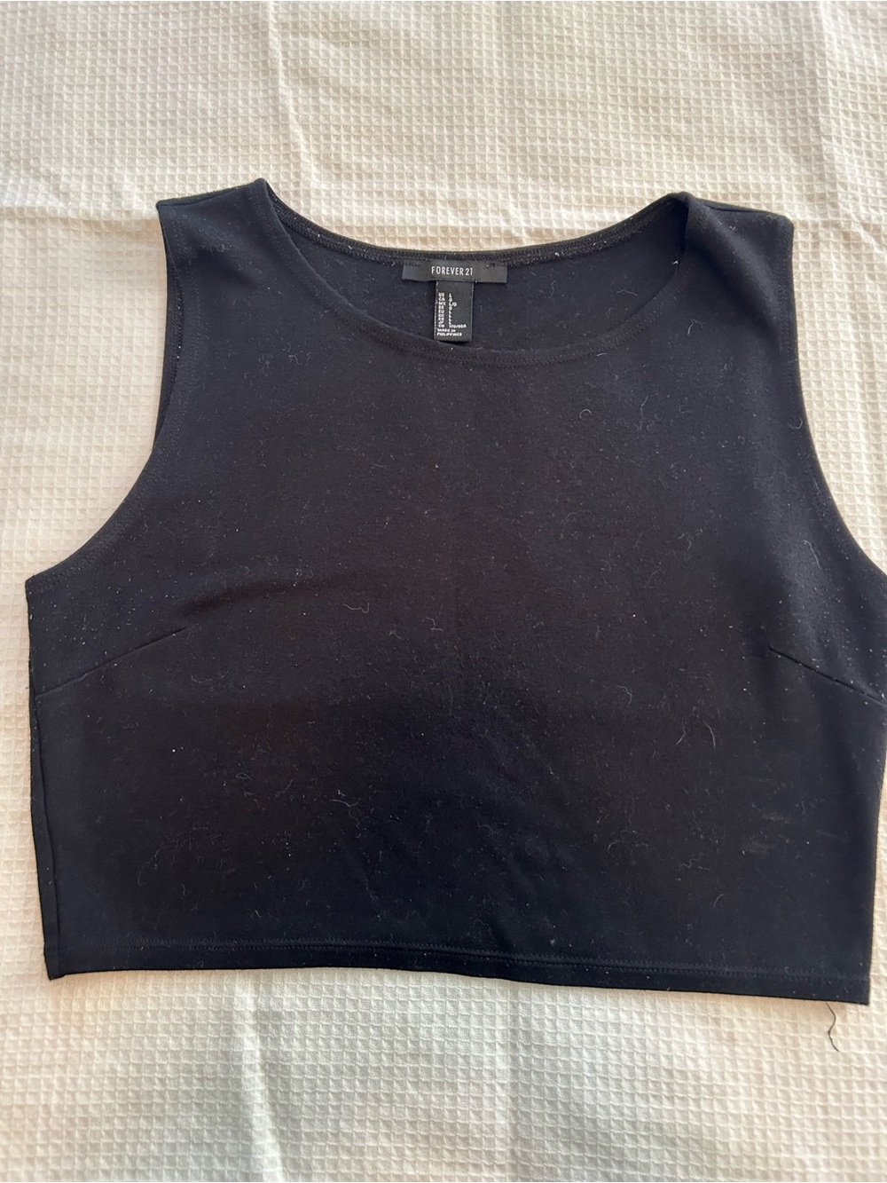 Forever 21 Black Sleeveless Crop Top